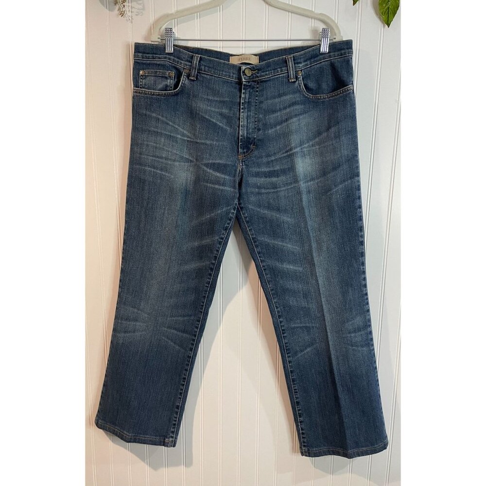 Ferre Womens Italian Denim Jeans Size 42/56 Blue Straight-Leg Mid-Rise Cotton Bl